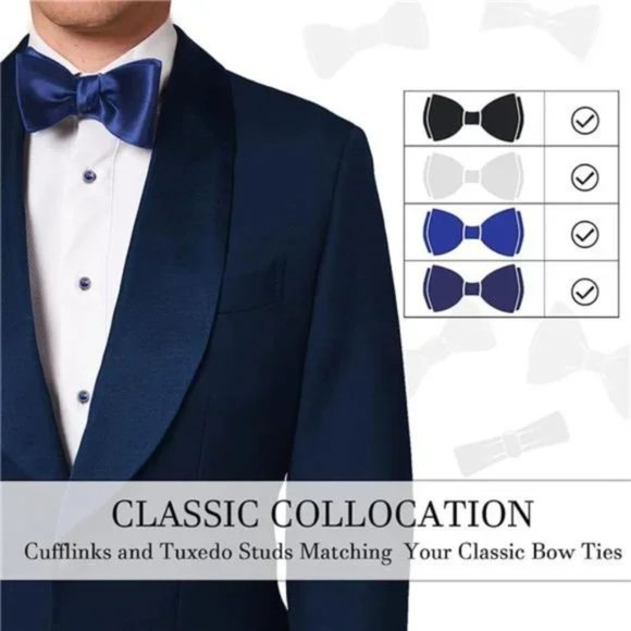 Mulit-Colors Crystal Cuff Links and Studs Set for Mens Tuxedo Shirt Wedding - Picture 2 of 5